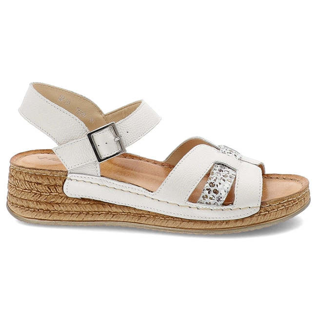 Sandalen WASAK - 0719 Biały Groszek+Kwiaty